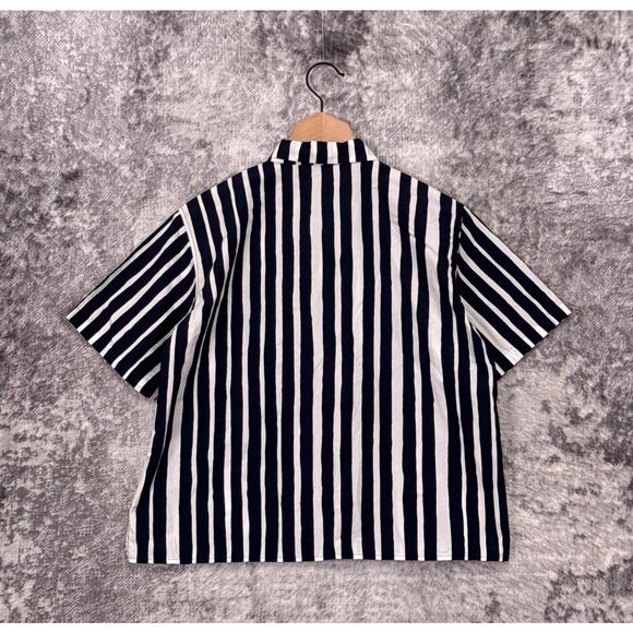 Uniqlo x Marimekko Top XS Womens Striped Boxy Button Down Shirt - Picture 3 of 8
